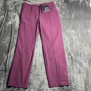 GSTQ Womens Plum Purple Pintuck Drawstring Straight Leg Trousers Size 35 NEW